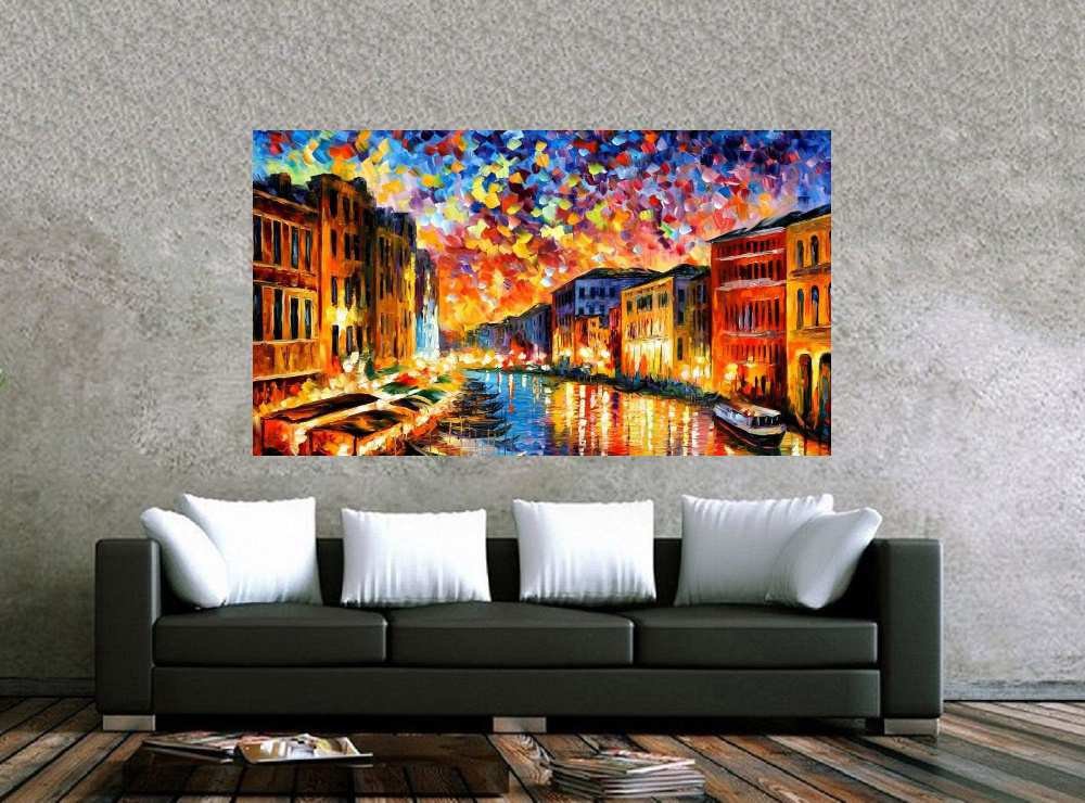 Quadro Pintura Tela Cidade Paisagem Urbana 4021: 100cm (A) x 170cm (L) - 2