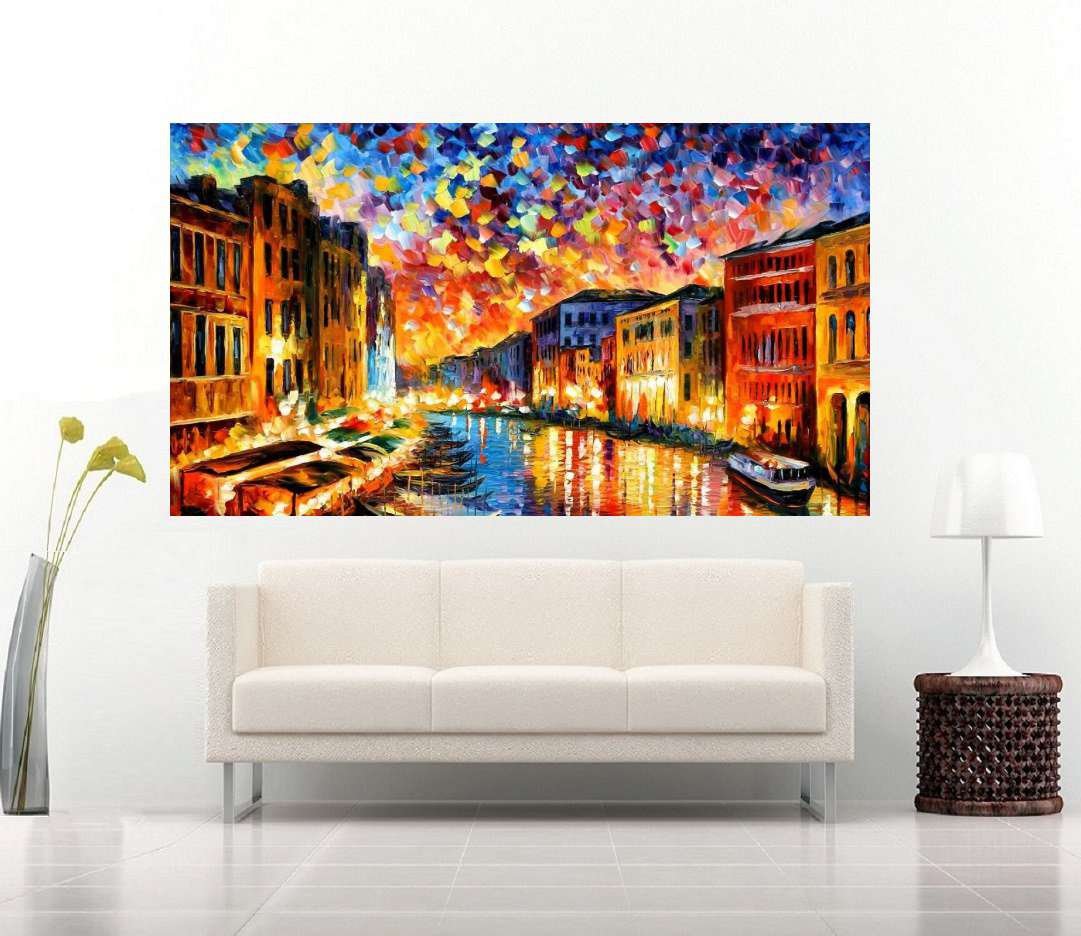 Quadro Pintura Tela Cidade Paisagem Urbana 4021: 100cm (A) x 170cm (L) - 3