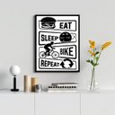 Ver imagem 2 de Quadro Decorativo Bicicleta- Bike Rotina 24x18cm:madeira Branca