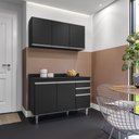 Ver imagem 1 de Kit de Cozinha Melissa 120cm 6 Portas 2 Gavetas com Tampo Preto Maderatto Móveis