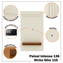 Painel Ripado para Tv até 55 Polegadas Intense com Nicho 139cm - 2