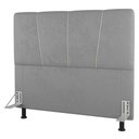 Ver imagem 1 de Cabeceira Cama Box Solteiro Amber 90cm Estofada Veludo Prata - Desk Design