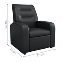 Ver imagem 2 de Poltrona Decorativa Reclinável Pireu Sintetico Preto