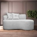 Ver imagem 3 de Sofá Namoradeira 2 Lugares Plaza Conceito Orgânico 145cm Bouclê Cinza Sofa Store