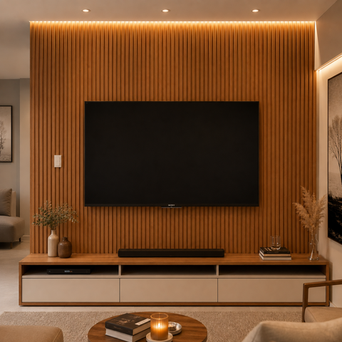 Kit 6 Painel Ripado 3D Decorativo para Parede 2,70m x 16cm