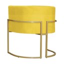 Ver imagem 5 de Kit 2 Poltrona Luana Suede Amarelo Base Dourada Luxo - Fm