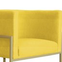 Ver imagem 6 de Kit 2 Poltrona Luana Suede Amarelo Base Dourada Luxo - Fm