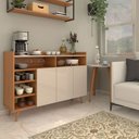 Ver imagem 3 de Cantinho do Café Expresso 3 Portas 3 Prateleiras Cinamomo/off White - Panorama Móveis