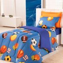 Ver imagem 1 de Coberdrom Edredom Solteiro Alegria Dupla Face Futebol- Azul