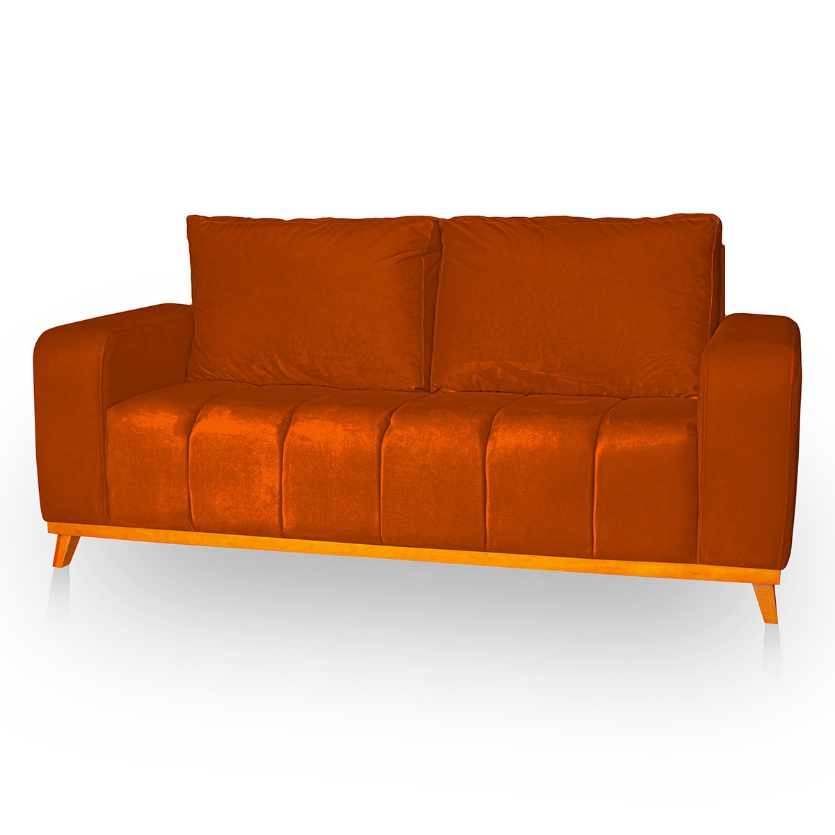 Sofá 3 Lugares Memphis Ultra Conforto em Madeira Maciça e Suede Terracota - Jylcrom Jylcrom Store So - 4