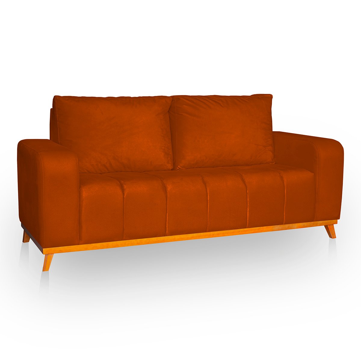 Sofá 3 Lugares Memphis Ultra Conforto em Madeira Maciça e Suede Terracota - Jylcrom Jylcrom Store So - 5