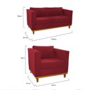 Ver mais imagens de Kit Sofá 2 Lugares e 2 Poltronas Europa Suede Vermelho - Am Decor