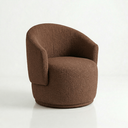 Ver imagem 7 de Poltrona Giratória Orgânica Decorativa Capri Bouclé Suave Design Redondo Luxo P/ Leitura Sala Quarto
