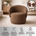 Ver imagem 4 de Poltrona Giratória Orgânica Decorativa Capri Bouclé Suave Design Redondo Luxo P/ Leitura Sala Quarto