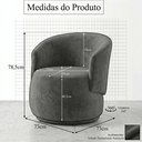 Ver imagem 6 de Poltrona Giratória Orgânica Decorativa Capri Bouclé Suave Design Redondo Luxo P/ Leitura Sala Quarto