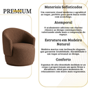 Ver mais imagens de Poltrona Giratória Orgânica Decorativa Capri Bouclé Suave Design Redondo Luxo P/ Leitura Sala Quarto