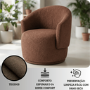 Ver imagem 3 de Poltrona Giratória Orgânica Decorativa Capri Bouclé Suave Design Redondo Luxo P/ Leitura Sala Quarto