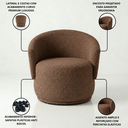 Ver imagem 5 de Poltrona Giratória Orgânica Decorativa Capri Bouclé Suave Design Redondo Luxo P/ Leitura Sala Quarto