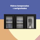 Ver imagem 5 de Armário de Cozinha de Aço Aéreo Triplo 105cm Rose Multimóveis Glass CR6089 Branco/Preto