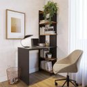 Ver imagem 1 de Escrivaninha Eccos Mesa de Trabalho com Estante Versátil Direita/esquerda - Preto com Nature