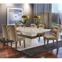 Ver imagem 1 de Conjunto Sala de Jantar Mesa Tampo Mdf 6 Cadeiras Clarice Espresso Móveis