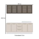 Ver imagem 4 de Cozinha Compacta Amara 9 Portas 3 Gavetas com Vidro 40250788 Creme/branco - Politorno