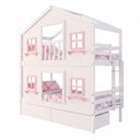 Ver imagem 5 de Beliche Infantil Casinha Dos Sonhos com Gavetas e Fechamento Inferior Branco e Rosa Megamobília