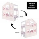 Ver imagem 6 de Beliche Infantil Casinha Dos Sonhos com Gavetas e Fechamento Inferior Branco e Rosa Megamobília