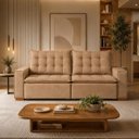 Ver imagem 5 de Sofa Retratil e Reclinavel 3 Lugares Chicago Veludo Capuccino Marques Estofados