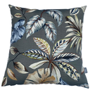 Ver imagem 3 de Kit 4 Capa de Almofada Belize Folhagens Fundo Cinza e Lisa Azul Impermeável 45CMX45CM