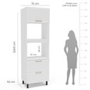 Ver imagem 3 de Armário Torre Quente 70cm com 2 Portas Basculantes e 1 Gaveta 250025 Amara Politorno Moveis