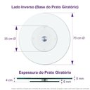 Ver imagem 2 de Centro De Mesa Prato Giratório Vidro Temperado Incolor 70Cm