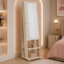 Ver imagem 2 de Penteadeira Espelho de Chão com 1 Porta e Porta-Joias 49cm Multimóveis CR35551 Off White