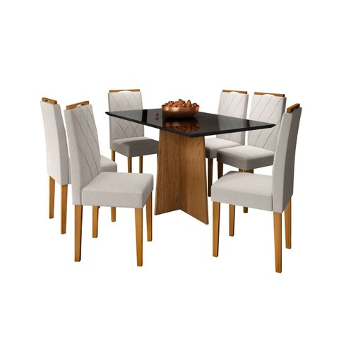 Conjunto Mesa Ana 160cm com 6 Cadeiras Isabela New Ceval