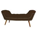 Ver imagem 3 de Recamier Calçadeira Estofado Sienna Queen 160 Cm Suede Marrom - LM DECOR
