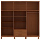 Ver imagem 7 de Guarda Roupa Casal Lorie F06 12 Portas de Bater 2 Gavetas Madeira Maciça com Espelho Castanho Lyam