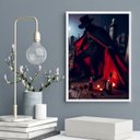Ver imagem 2 de Quadro Umbanda Exu Marabô 33x24cm:madeira Branca