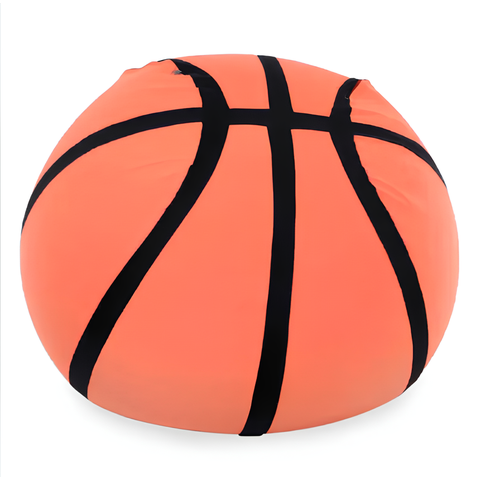 Puff Bola de Basquete - Pufe Redondo Sensorial com Enchimento em Pérolas de Eps