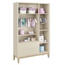 Ver imagem 2 de Conjunto de Quarto Guarda Roupa Classic 3 Portas Bater 2 Gavetas MDF Cômoda Berço Areia Fosco