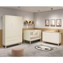 Ver imagem 4 de Conjunto de Quarto Guarda Roupa Classic 3 Portas Bater 2 Gavetas MDF Cômoda Berço Areia Fosco