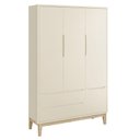 Ver imagem 7 de Conjunto de Quarto Guarda Roupa Classic 3 Portas Bater 2 Gavetas MDF Cômoda Berço Areia Fosco