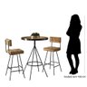 Mesa Bistro Alessia com 2 Banquetas Altas com Encosto Pés de Ferro Amo Móveis - Amarula - 7