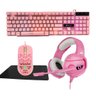 Kit Gamer Rosa Teclado FORCE-X + Mouse 7600dpi + HEADSET - 1