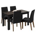Ver imagem 2 de Conjunto Sala de Jantar Mesa Tampo de Vidro 4 Cadeiras Preto/oxford Antônia Madesa