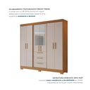 Ver imagem 6 de Guarda Roupa Casal 6 Portas com Espelho 100% MDF NT6030 Freijó/Off White Notável Móveis