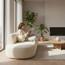 Ver imagem 3 de Sofá Orgânico Versátil Abby 180 Cm - Zahav Estofados:off White/liso