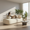 Ver imagem 2 de Sofá Orgânico Versátil Abby 180 Cm - Zahav Estofados:off White/liso