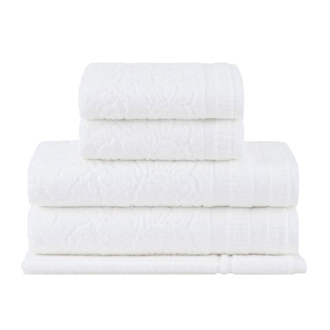 Jogo de Toalhas Buddemeyer Botanique Extra Soft Branco 5 Peças