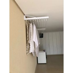 Varal Individual de Parede 100cm com 12 Varetas em Alumínio - Branco - 3