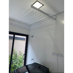 Varal Individual de Parede 100cm com 12 Varetas em Alumínio - Branco - 2